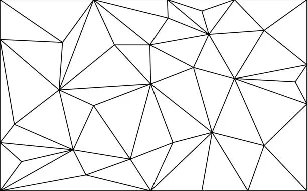 Vector illustration of Monochrome crystal mesh background. Polygon design with futuristic structure