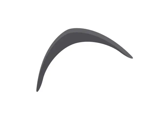 Vector illustration of Boomerang black. Australian aboriginal curved weapons