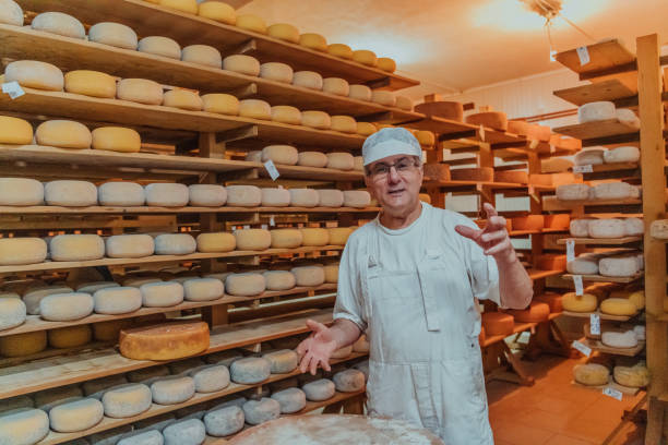 istock A worker at a cheese factory sorting freshly processed cheese on drying shelves 1471159265