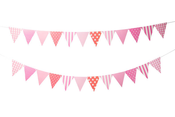 istock Set of Paper Party flags isolated on white background with clipping path 1471163575
