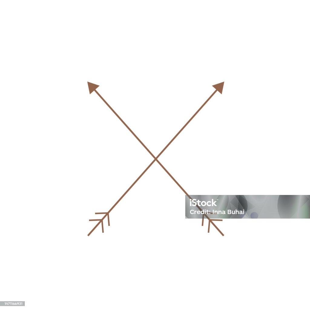 Two Vector Arrows Cute Illustration Two Arrows Decorated With Feathers Stock Illustration ...
