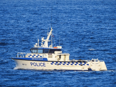 Motorboat of the New South Wales Water Police, named 