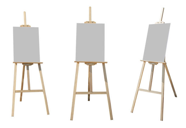 istock White tablet for drawing on a wooden easel in 3 angles isolated on a white background 1471178263