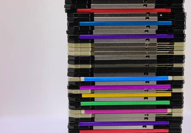 istock floppy disks used in the 80s and 90s to record data from personal computers 1471178532