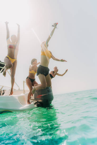 istock Jumping off from a speedboat 1471179874
