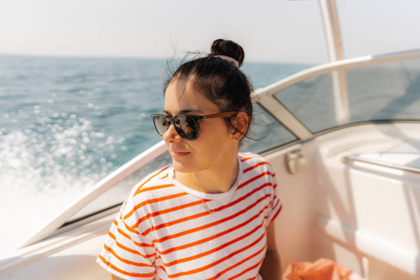 istock Enjoying summer day on the motor boat 1471179882