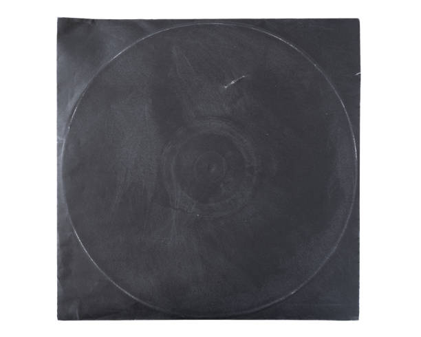 black vintage vinyl record cover - open concept audio imagens e fotografias de stock