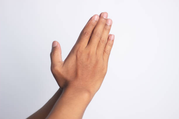 istock Man hand sign isolated on white background 1471183826