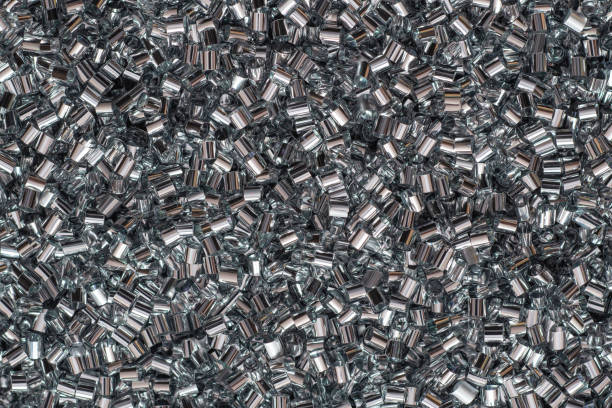 istock Silver shredded foil shreds. Metallic background texture 1471183842