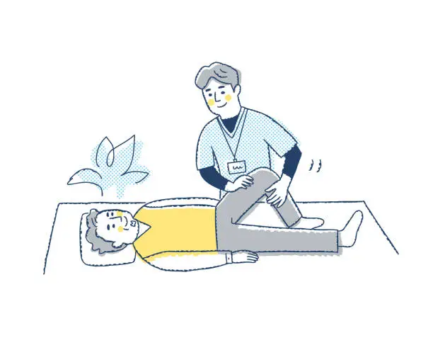 Vector illustration of Man doing rehabilitation massage