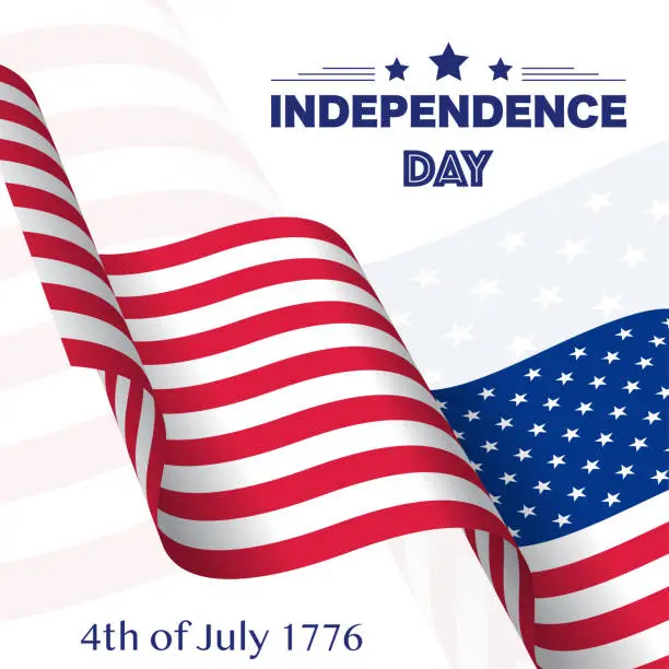 Vector illustration of USA independence day white background