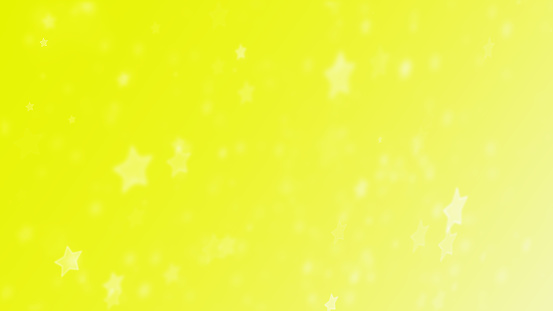Random falling white stars on yellow background.