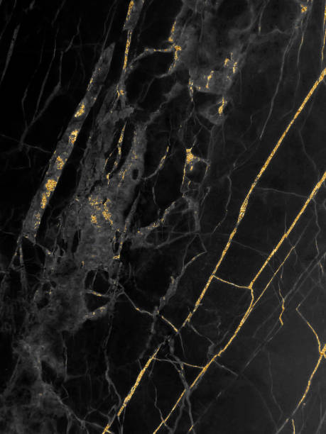 istock Black and gold marble luxury wall texture with shiny golden line pattern abstract background design for a cover book or wallpaper and banner website 1471196812