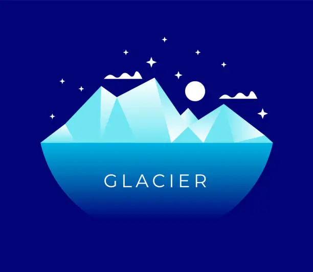 Vector illustration of Beautiful Arctic or Antarctic landscape