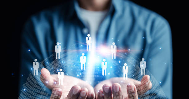 istock Selective new career, recruitment, effective organizational structure, training, hiring, performance. Customer Relationship Management, Executives select Human Resource Network, HR 1471205361