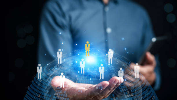 istock Selective new career, recruitment, effective organizational structure, training, hiring, performance. Customer Relationship Management, Executives select Human Resource Network, HR 1471205408