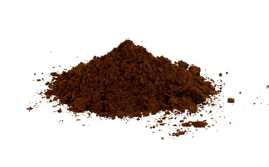 heap of instant coffee powder isolated