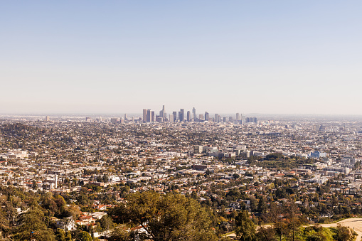 View over Los Angeles city, California, United States of America.