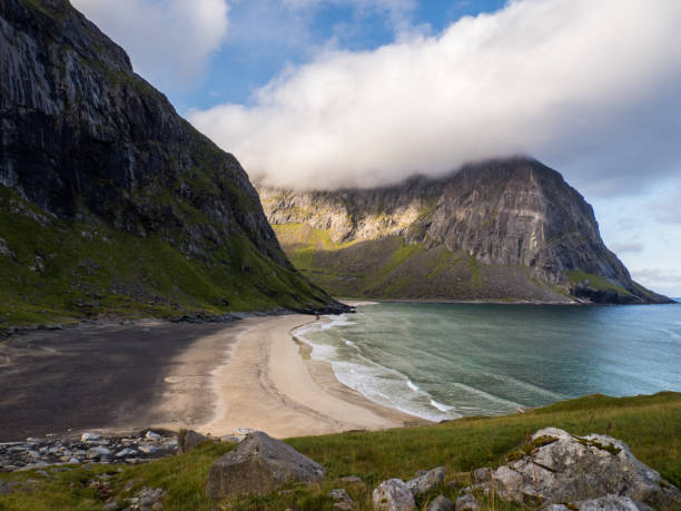 istock Lofoten, View for  Kvalvika Beach, Norway 1471221067