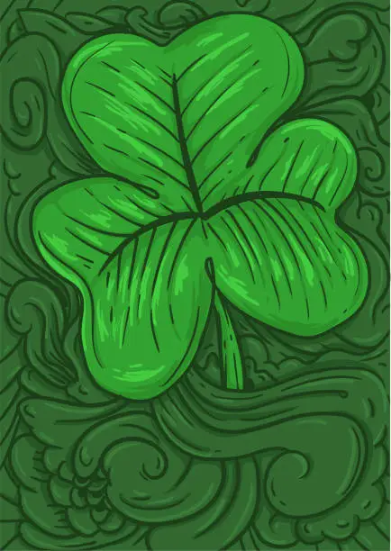 Vector illustration of green shamrock leaf with abstract background st patrick's day vector illustration