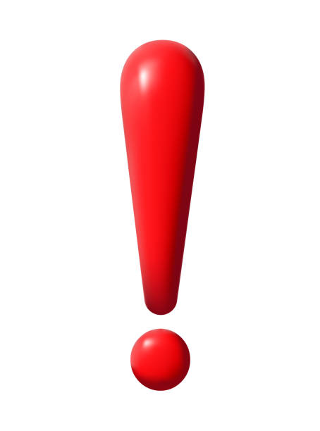 istock Exclamation red signs. Realistic 3d symbol icon. Vector illustration isolated on white background 1471222814