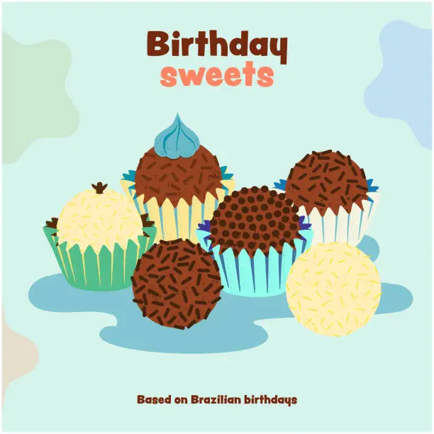 Vector illustration of Brazilian birthday party sweets