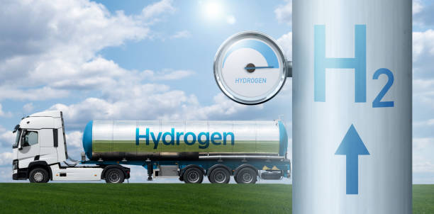 istock Hydrogen production from renewable energy sources and transportation. 1471224205