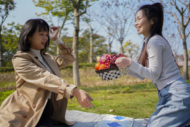 Sisters' healthy camping life