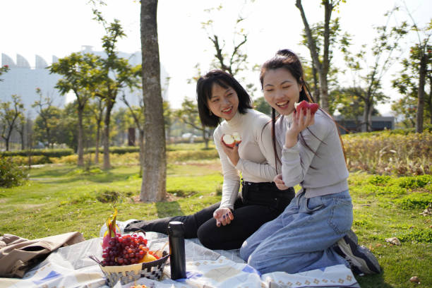 istock Sisters' healthy camping life 1471225601