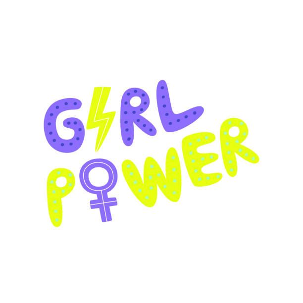 illustrazioni stock, clip art, cartoni animati e icone di tendenza di concetto di lettering girl power con venere e flash - equal opportunity flash