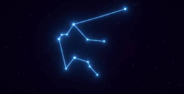 istock Blue Neon Aquarius Constellation With Stars - 3D Illustration 1471234588