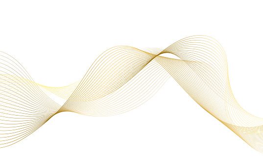 Abstract Gold Gradient Wave Element For Design Digital Frequency Track ...
