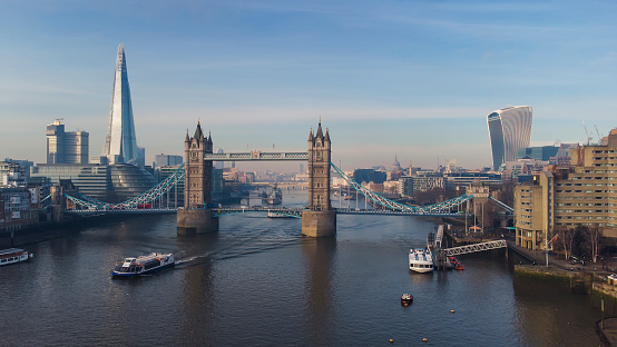High Resolution Low Angle Panoramic View of Central London City