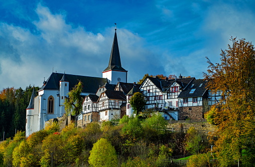 Reifferscheid in autumn,Eifel,Germany.Old village,