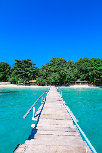 Wooden Pier to the Paradise Island on the Samet Island, Thailand