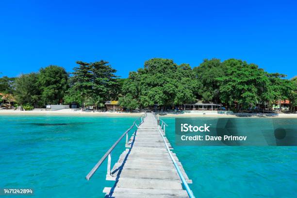 Wooden Pier To The Paradise Island On The Samet Island Stock Photo - Download Image Now