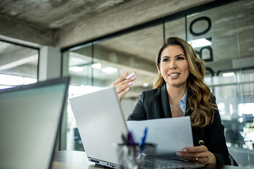 Businesswoman in business meeting