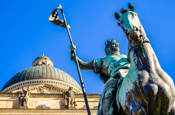 famous statue at the munich bavarian government building