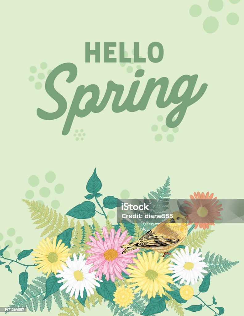 Vector Stock Background Simple Spring Spring Background With Copy Space Stock Illustration - Download Image ...