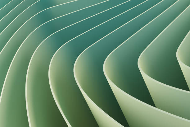istock Green abstract background with spiral geometry. 3d illustration 1471265260
