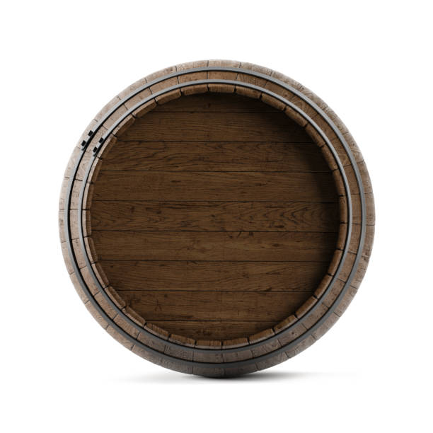 istock Wooden barrel isolated on white background. Clipping path included. 1471265389