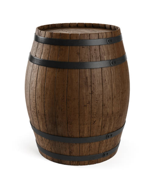 istock Wooden barrel isolated on white background. Clipping path included. 1471265452