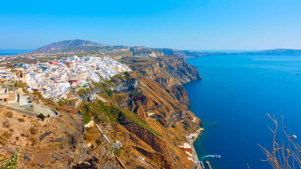 istock Panoramic landscape with Fira in Santorini 1471273129