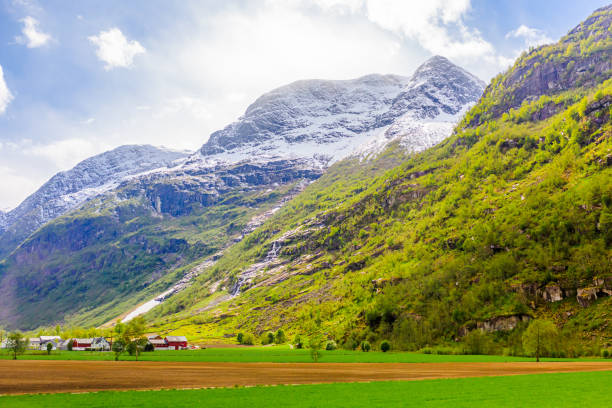 istock Spring in Norway. Landscape. Farm. 1471276217
