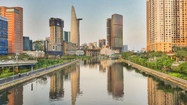 Cityscape view of Ho chi Minh City, Vietnam - fotografia de stock