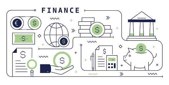 Finance vector design. The design is editable and the color can be changed. Vector set of creativity icons:  Investment , Loan , Budget , Making Money , Growth , Financial Analysis