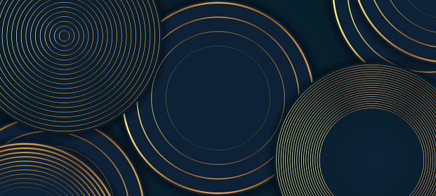 Luxury abstract gold and black circle background