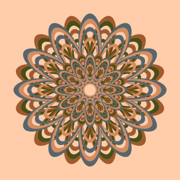 ilustrações de stock, clip art, desenhos animados e ícones de brown mandala motif. - henna tattoo indian culture tattoo hinduism