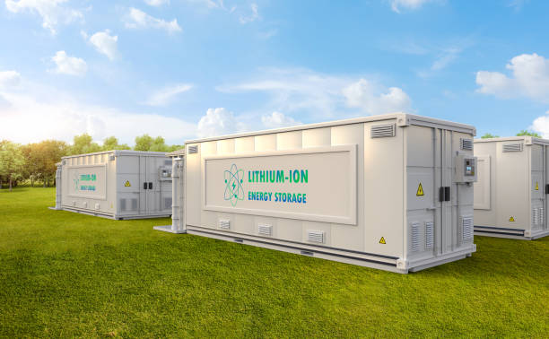 istock Energy storage system or battery container unit with lithium-ion power 1471298616