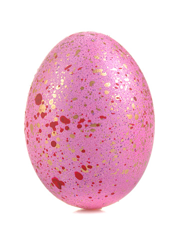 Easter. Pink easter eggs on white isolated background. close-up. Happy easter. holidays